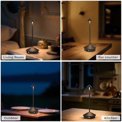 2 Pack Cordless Table Lamps, 6000mAh Rechargeable