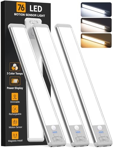 Under Cabinet Lights, 10inch Motion Sensor, 3 Pack
