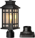 Dusk to Dawn Outdoor Post Lights, Black Aluminum Hard-Wired
