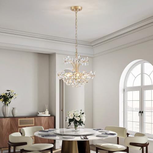 WUZUPS Crystal Chandelier Pendant Flushmount Ceiling Light Modern
