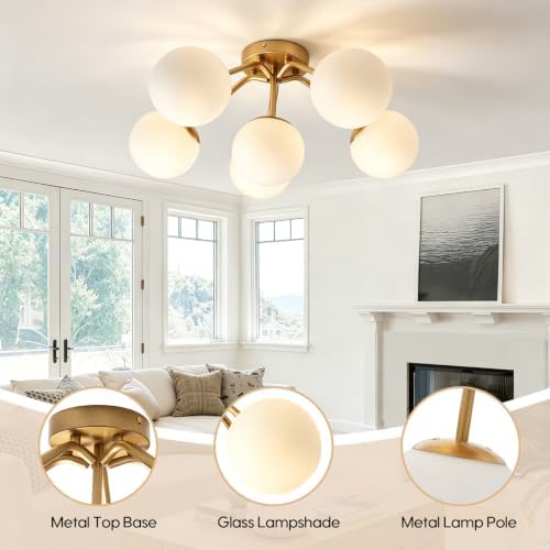 Sputnik Bubble Chandelier, Gold, 6 Light