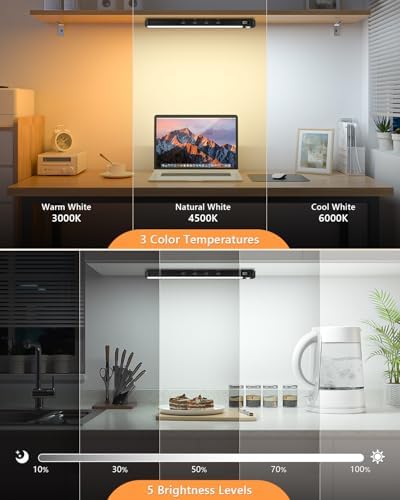 WILLED Rechargeable Under Cabinet Light Bars, 2 Pack