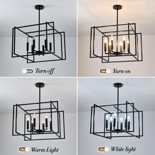 UOFUS 6-Light Black Farmhouse Chandelier