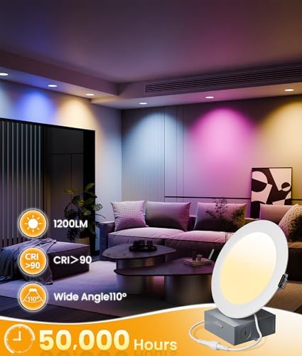 Smart Recessed Lighting 6 Inch LED Recessed Lights 6 Pack