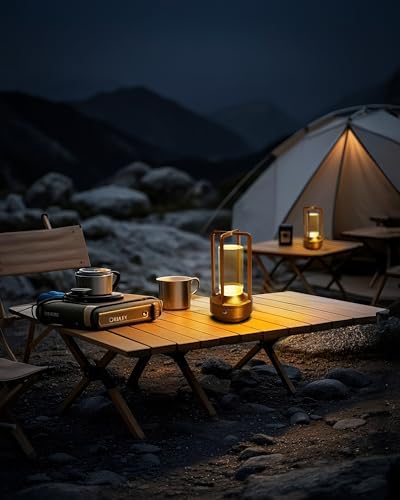 2 Pack Gold Cordless Rechargeable LED Table Lamps
