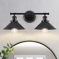 Black 2-Light Farmhouse Bathroom Vanity Light