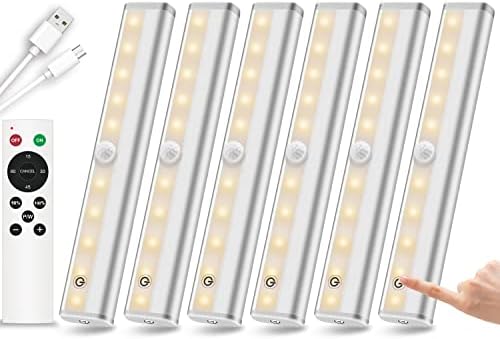 Remote Control Under Cabinet Lights, 6 Pack, 3 Colors