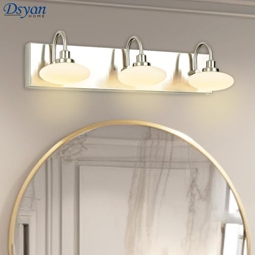Dimmable 3-Light LED Bathroom Vanity Light, Brushed Nickel