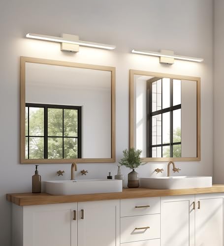 JUSHENG Brushed Nickel Vanity Lights for Bathroom Light Fixtures 5CCT