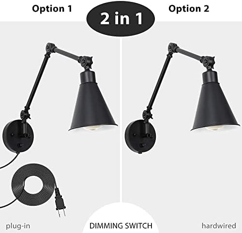 CADUKE Swing Arm Wall Sconces, Set of 2