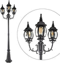 LUTEC LED Triple-Head Outdoor Post Light, Black