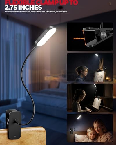 Honeywell Clip-On Reading Light, Rechargeable, 4000K Dimming