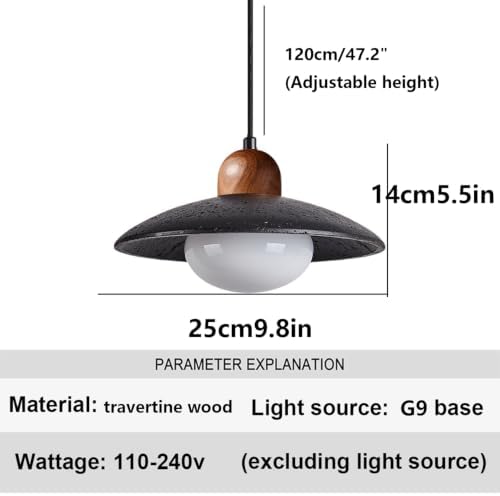 Vintage Industrial Natural Travertine Pendant Light