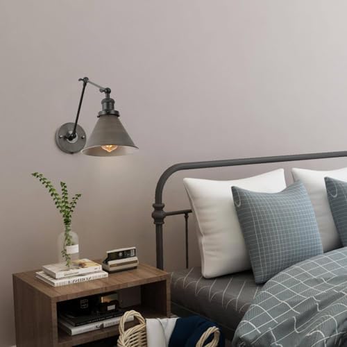 LALUZ Adjustable Swing Arm Wall Sconces, 2 Pack