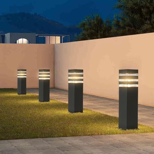 Hardwired Outdoor 15In Pathway Lights, Black