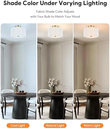 VONLUCE 12.2" 2-Light Semi Flush Mount Ceiling Light