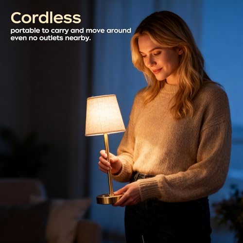 Cordless Rechargeable Table Lamps, 6000mAh, 2 Pcs