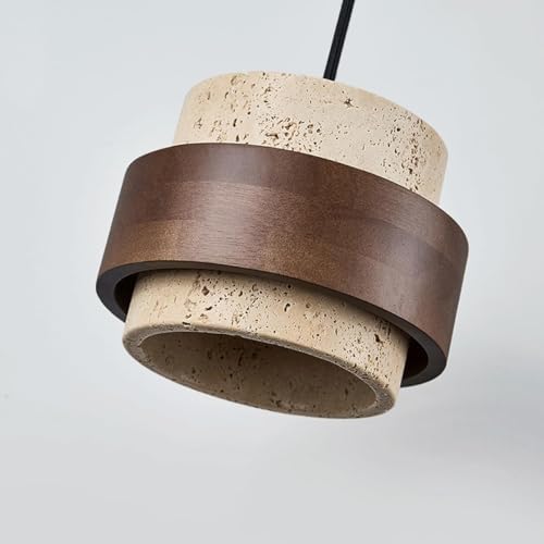 Vintage Natural Stone Pendant Light, Walnut