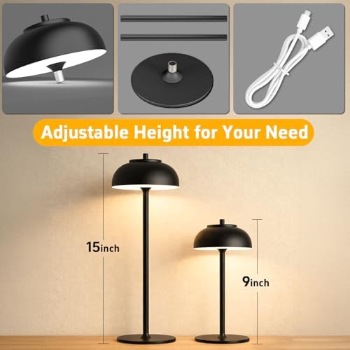 Cordless Rechargeable LED Table Lamps, 2 Pack