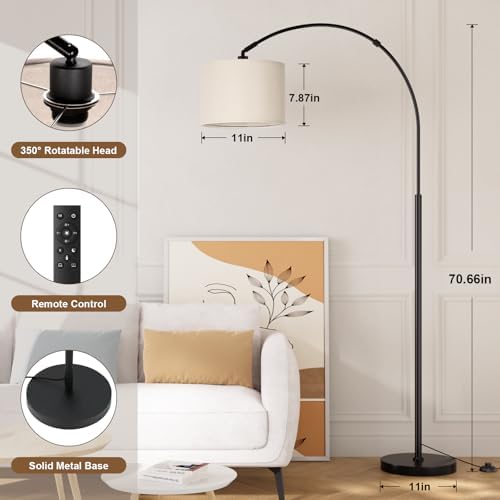 Ambimall 70" Dimmable Arc Floor Lamp with Remote
