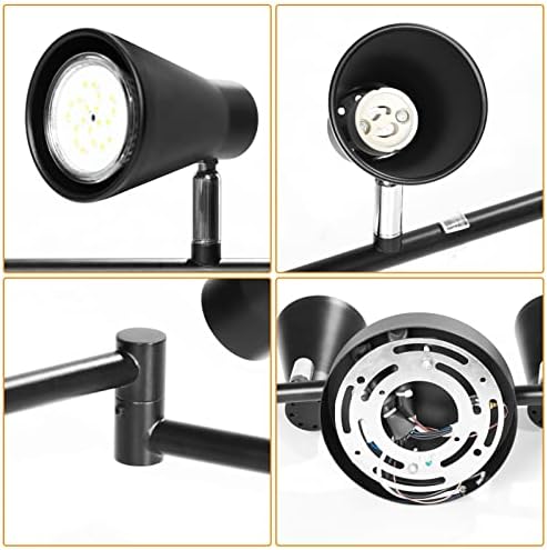 LABOREDUCER Flexible Track Lighting Fixture, 8-Light, Matte Black