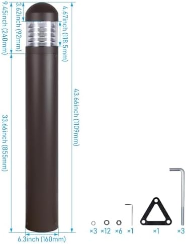 Commercial LED Bollard Path Light, 42-Inch, 120-277V