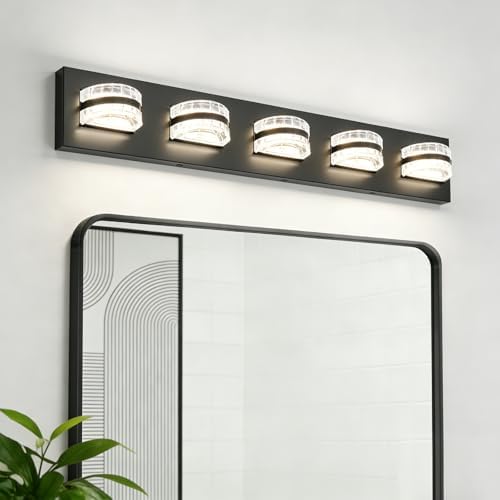 32 Inch Black 5-Light Rotatable LED Vanity Light