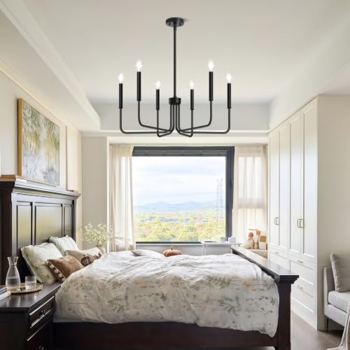 Black 6-Light Industrial Farmhouse Chandelier