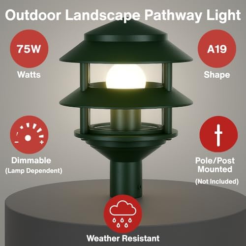 Nuvo SF77/323 Pagoda Landscape Path Light, Bronze