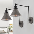 LALUZ Adjustable Swing Arm Wall Sconces, 2 Pack