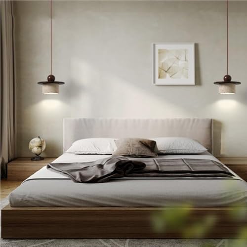 Modern Industrial Height Adjustable Pendent Light Walnut Color