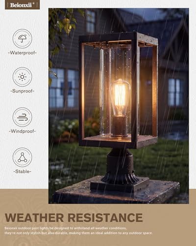 Beionxii Outdoor Post Light, 20", Bronze