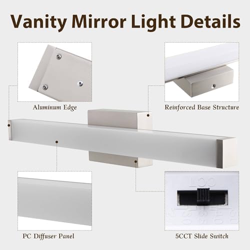 22 Inch Brushed Nickel Bathroom Vanity Light