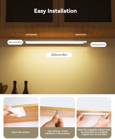 8Inch Under Cabinet Lighting Rechargeable with Charge Station, 6Pack
