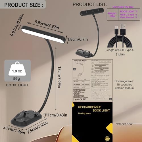 Rechargeable Book Clip Light