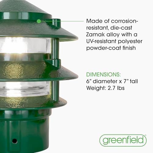 Greenfield PL3TPBLEDG LED 3-Tier Pathlight, Green