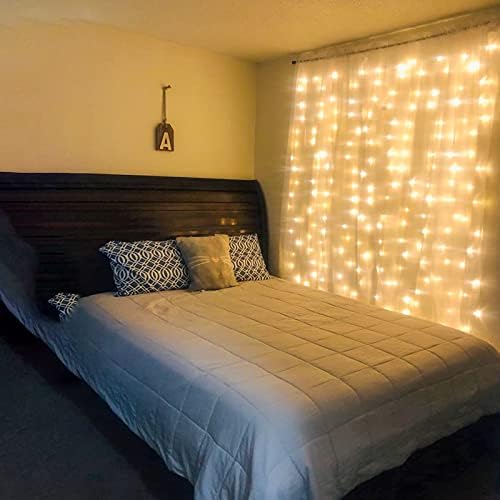 Warm White Curtain Fairy Lights, 6.6x6.6 Ft