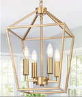 MELUCEE 4-Light Gold Farmhouse Chandelier