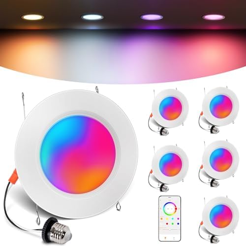 6 Inch Smart Color Changing LED Recessed Can Lights