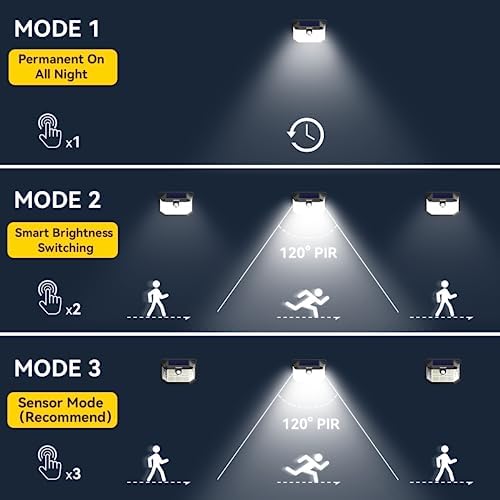TECKNET Solar Motion Lights, 231 LED, 4 Pack