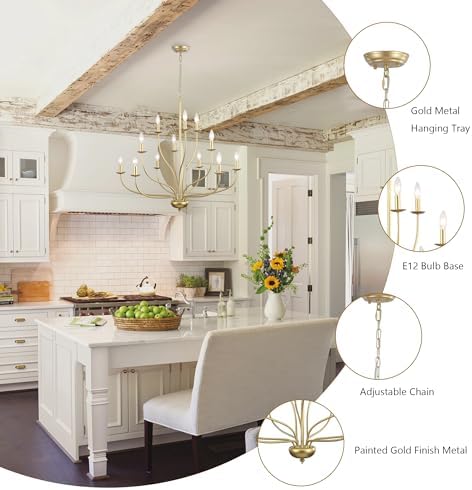 12-Light Gold Chandelier