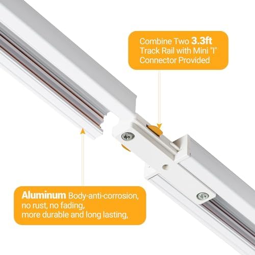 VANoopee 10FT H Track Lighting Rails, White