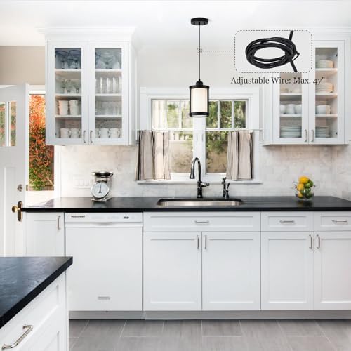 Matte Black Pendant Light, Milk Glass, 1-Light