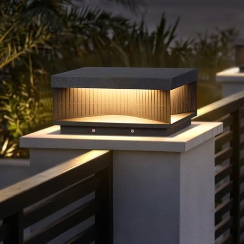 Outdoor Post Lights Hard Wired, 11.81" Glass Column Lights