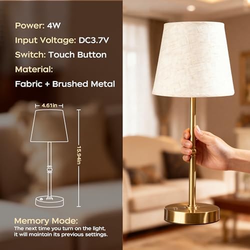 Cordless Rechargeable Table Lamps, 6000mAh, 2 Pcs