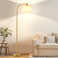 65'' Modern Floor Lamp with Fabric Shade, Gold