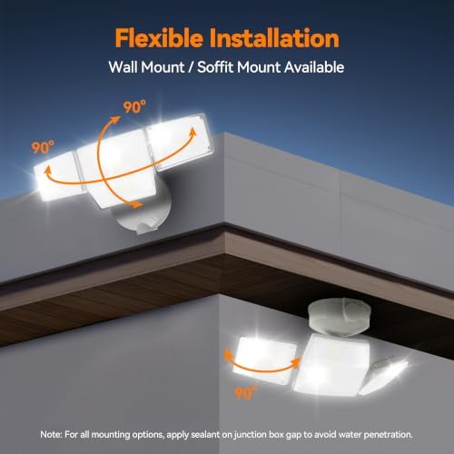 85W 4-Head LED Flood Light, 5000K, White