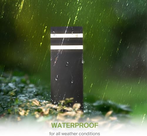 ASD 12" Square Outdoor Bollard Light, Black