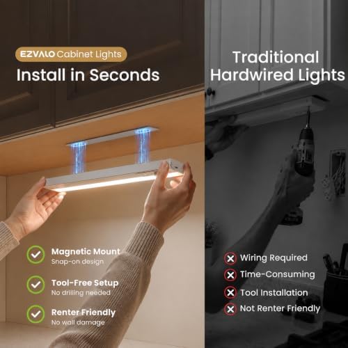 EZVALO 16.5inch Under Cabinet Lights, 2 Pack