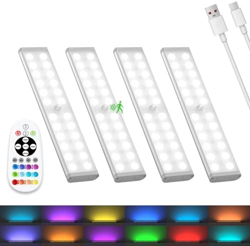 58-LED Rechargeable Motion Sensor Closet Lights, 4 Pack